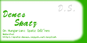 denes spatz business card